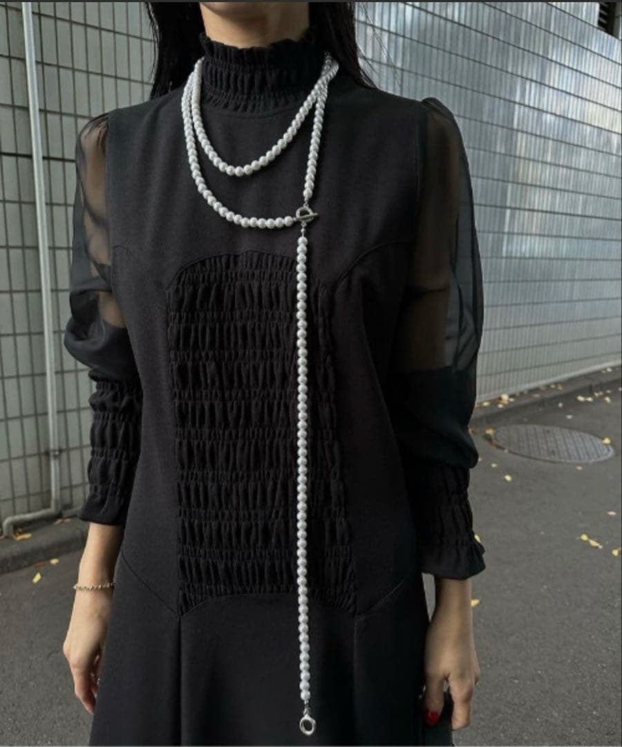 美品☆AMERI UND SWITCH SHIRRING DRESS