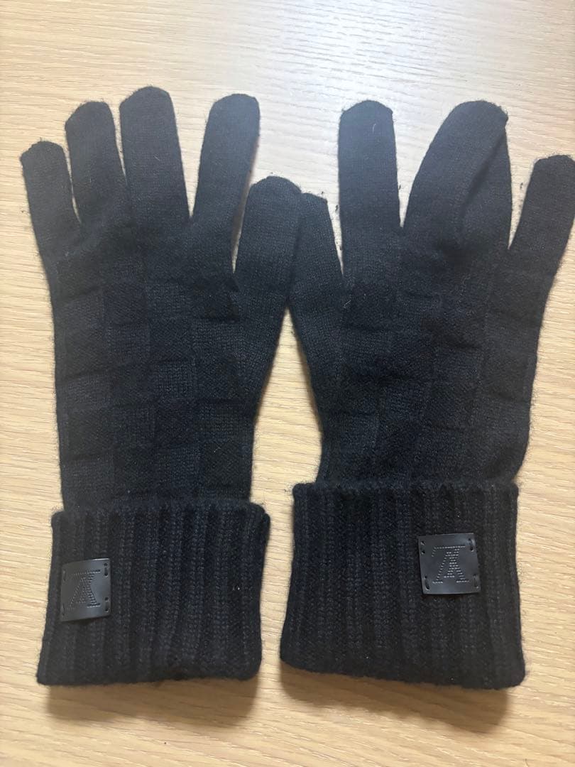 ブラック ニット手袋 フィンガーレス