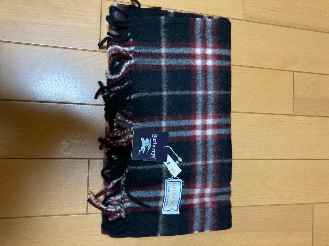 Burberry カシミヤ チェックマフラー　新品タグ付き