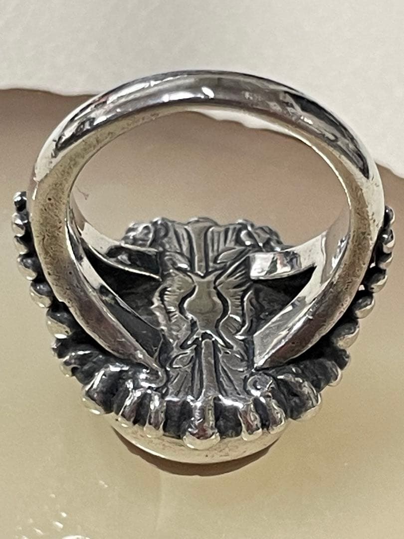 Stephen Dweck 彫りマザーオブパール 遊色が美しい存在感リング11号