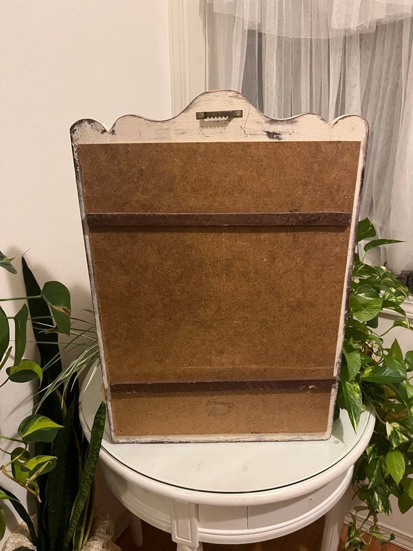 ウォールミラー シャビー 扉タイプ 白系