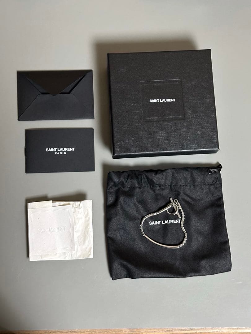 【美品】SAINT LAURENT チューブチェーンブレスレット　メンズ