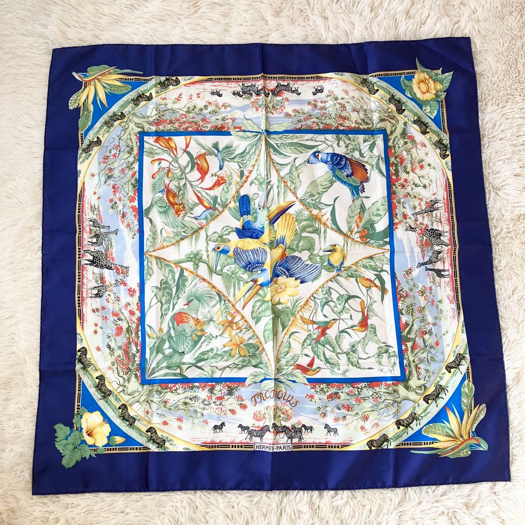 【未使用級】 エルメス スカーフ カレ90 ゼブラ アニマル