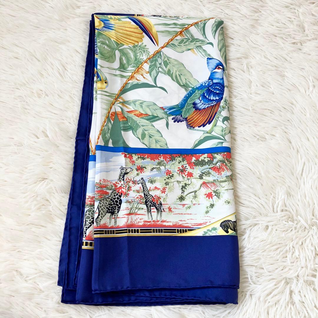 【未使用級】 エルメス スカーフ カレ90 ゼブラ アニマル