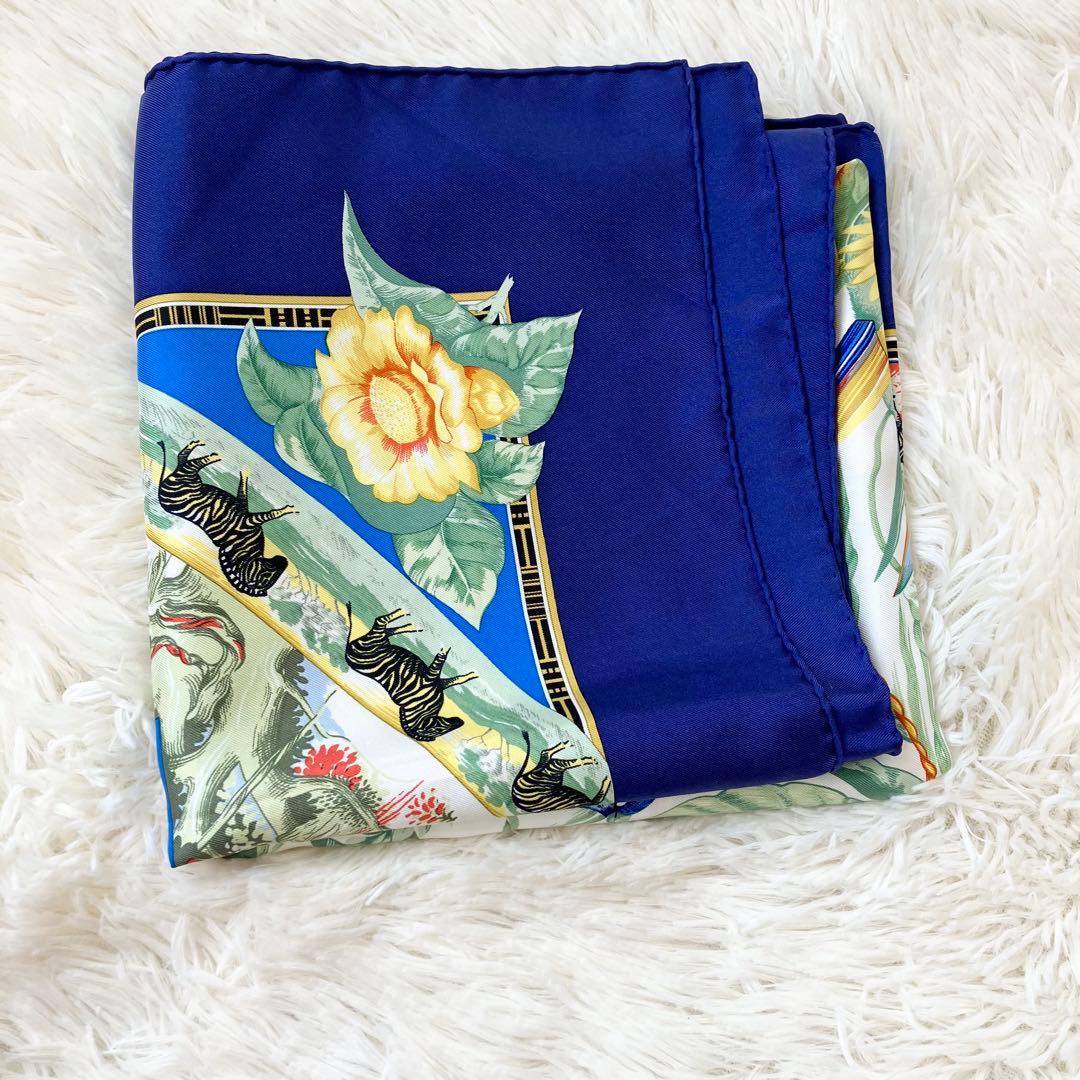 【未使用級】 エルメス スカーフ カレ90 ゼブラ アニマル