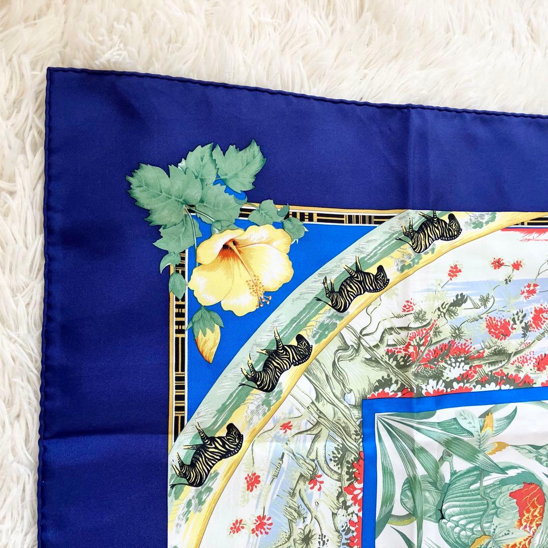 【未使用級】 エルメス スカーフ カレ90 ゼブラ アニマル