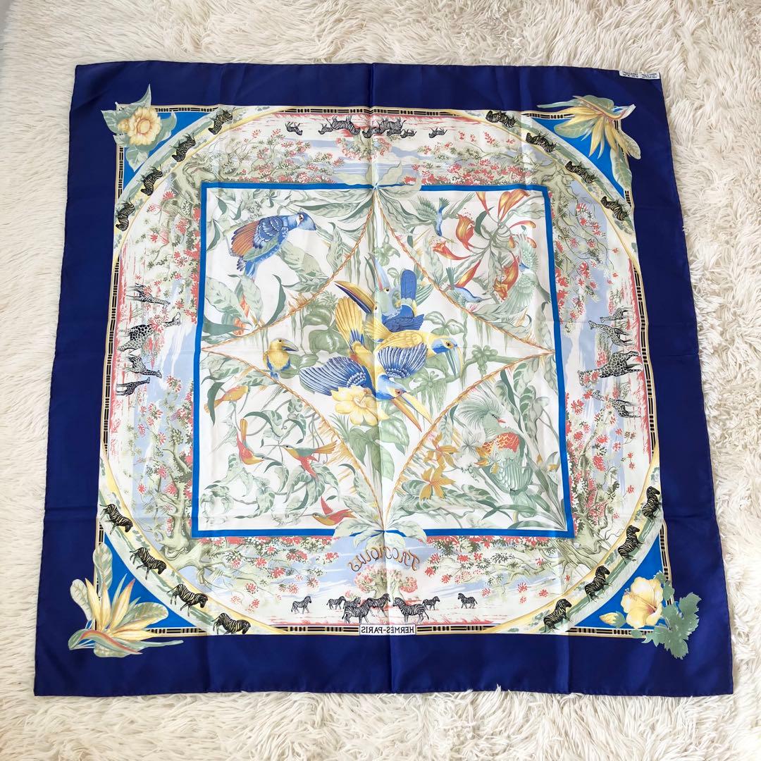 【未使用級】 エルメス スカーフ カレ90 ゼブラ アニマル