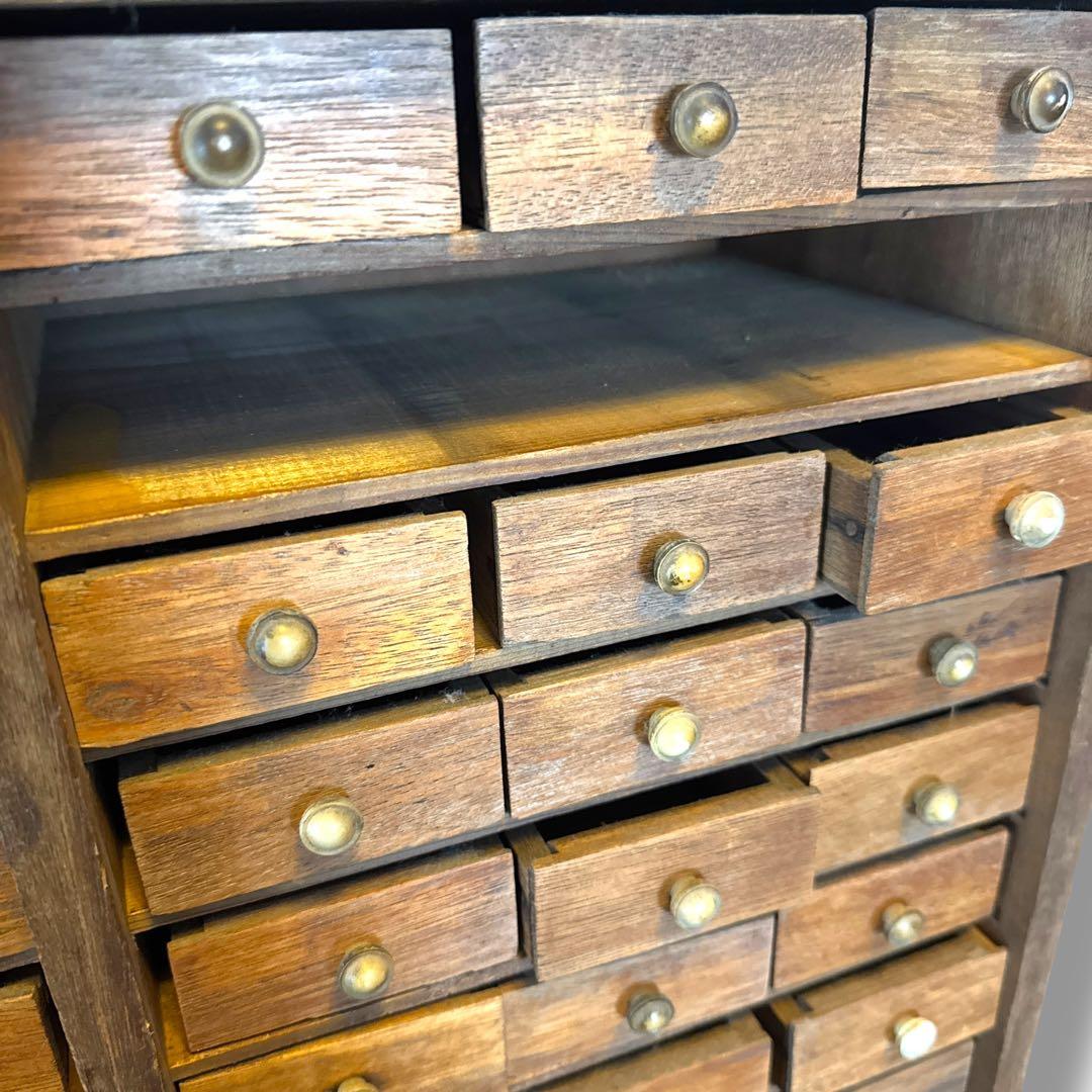 ヴィンテージ 木製 薬箪笥 小物入れ