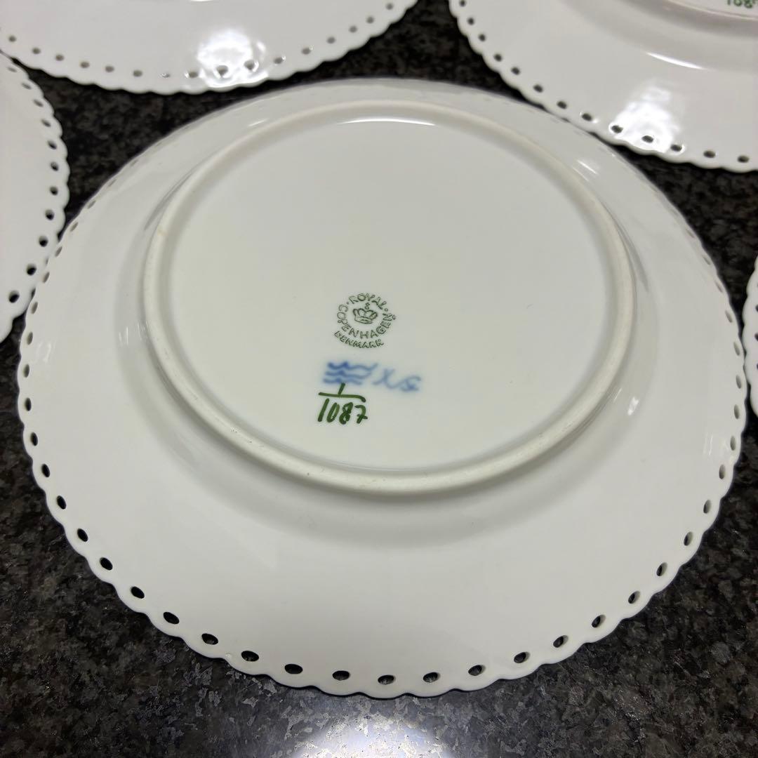 新品未使用 ロイヤルコペンハーゲン ブルーフルーテッド フルレース プレート6枚