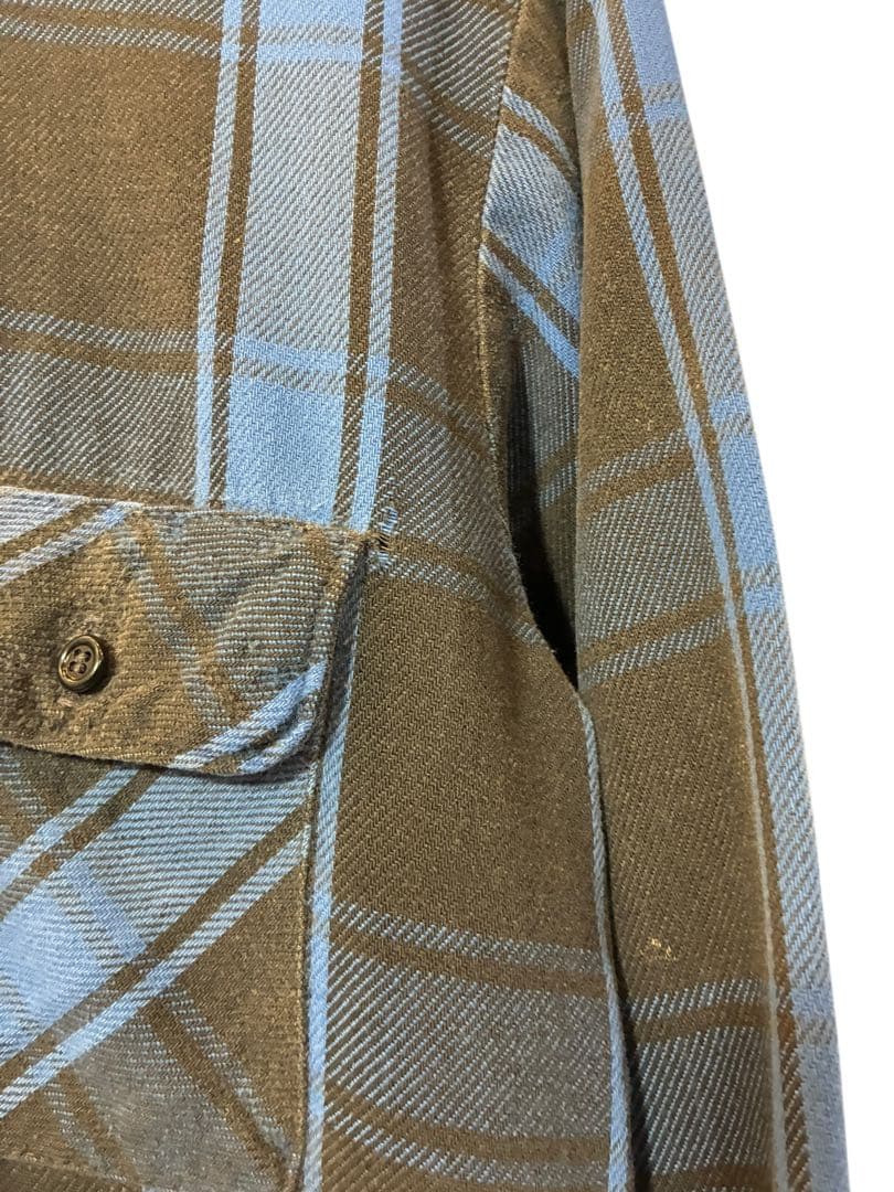 ぐ*す様 70s Trails End 青黒 ブロックチェック ネルシャツ ヴィ