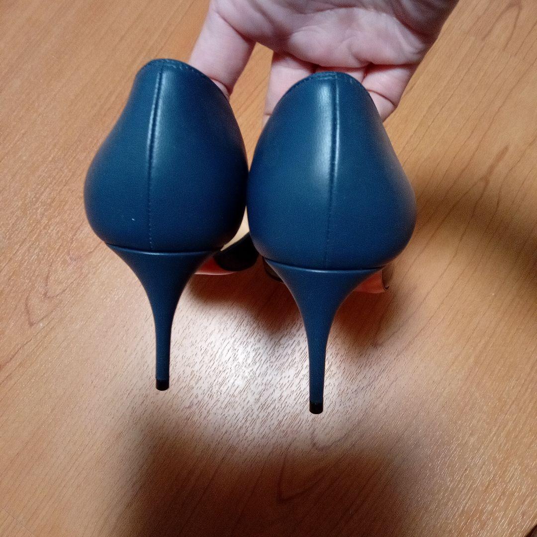 Christian Louboutin 青 レザーハイヒール　ほぼ未使用