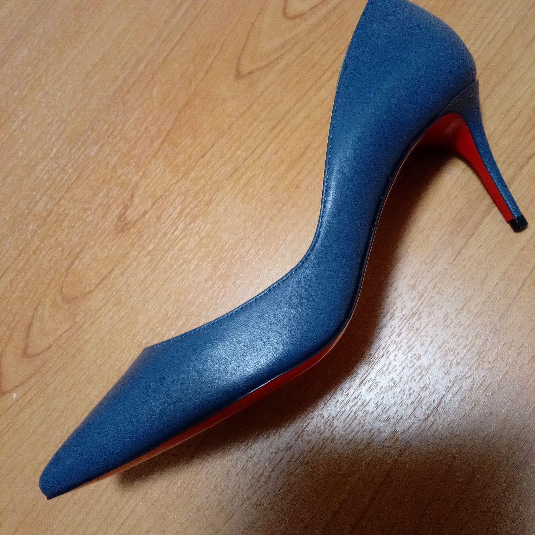 Christian Louboutin 青 レザーハイヒール　ほぼ未使用