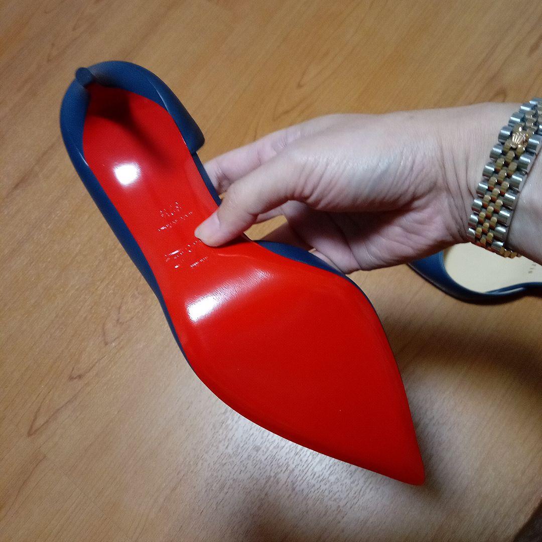 Christian Louboutin 青 レザーハイヒール　ほぼ未使用