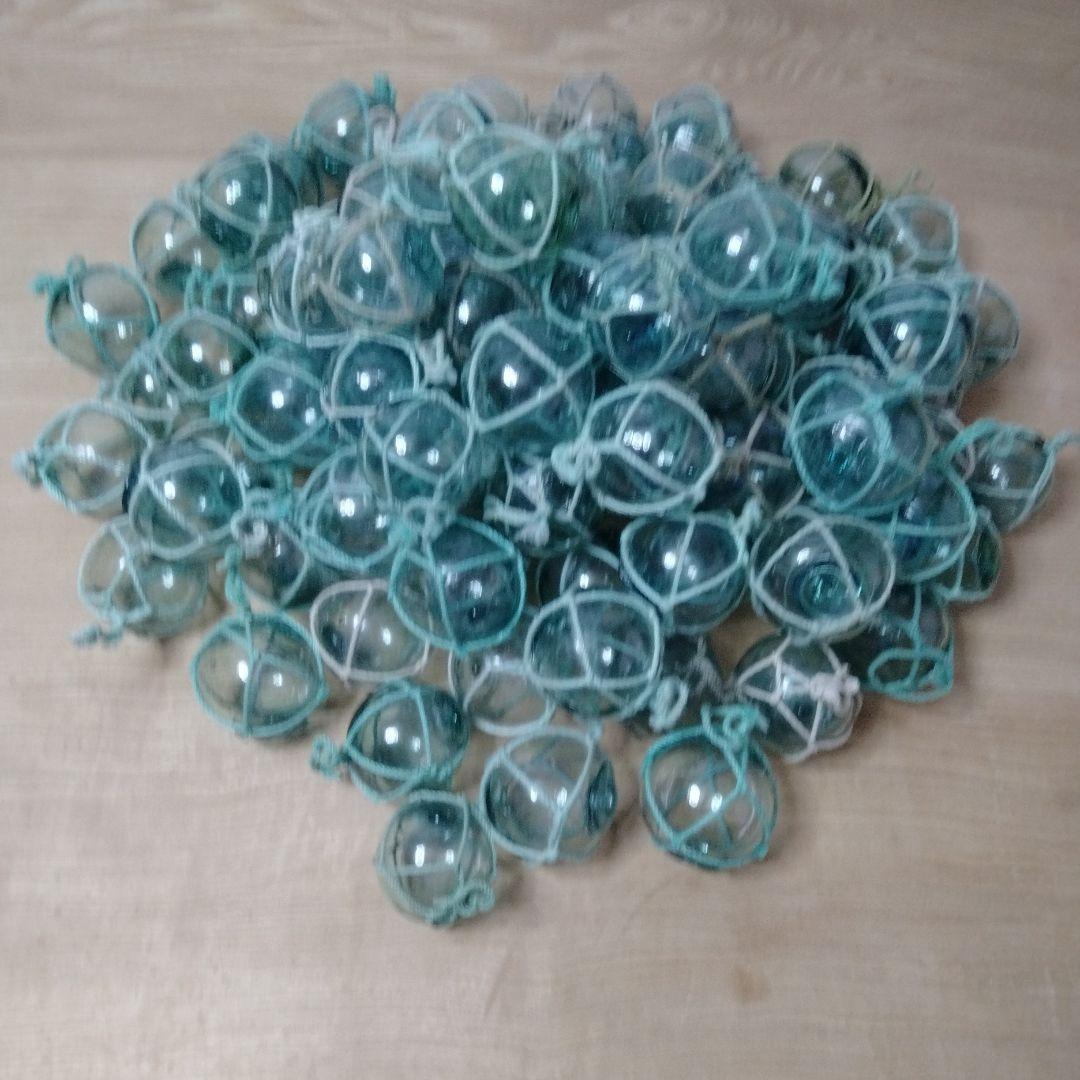 ガラス浮球　浮き玉　ガラス玉　漁具　 １００個セット　網紐付き