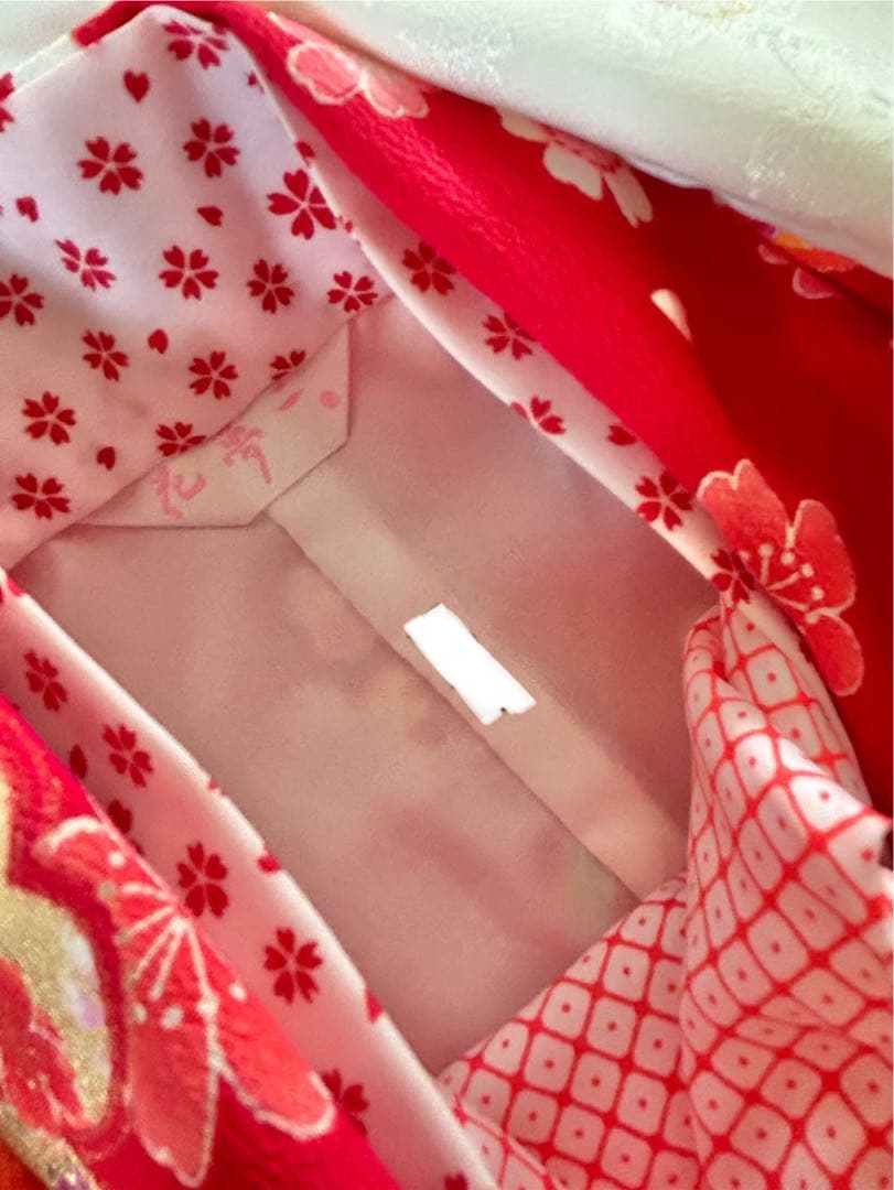 ラン様　花夢二　七五三3歳被布セット赤　日本製