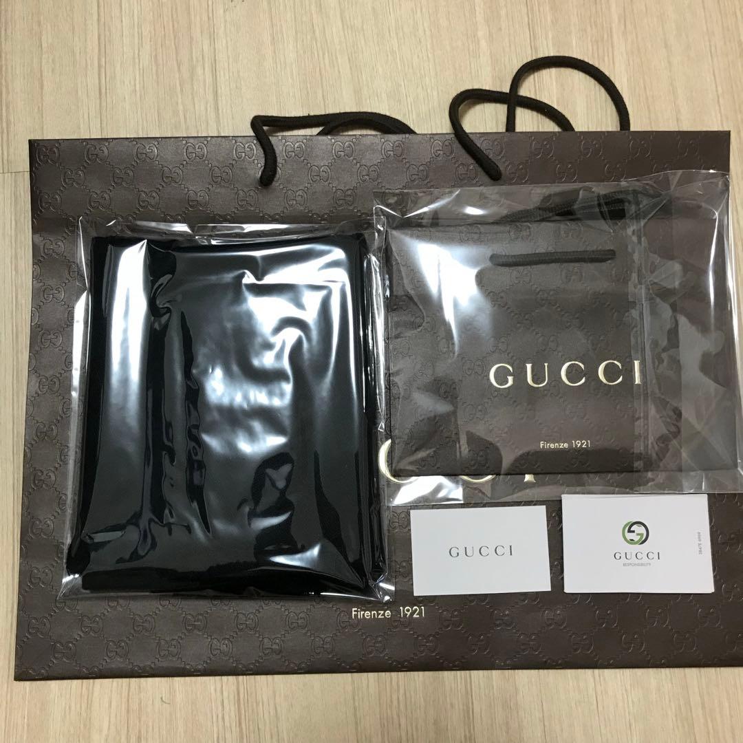 大判ブラック✨GUCCIマフラー❗️グッチマフラー　メンズ　大判　ストール