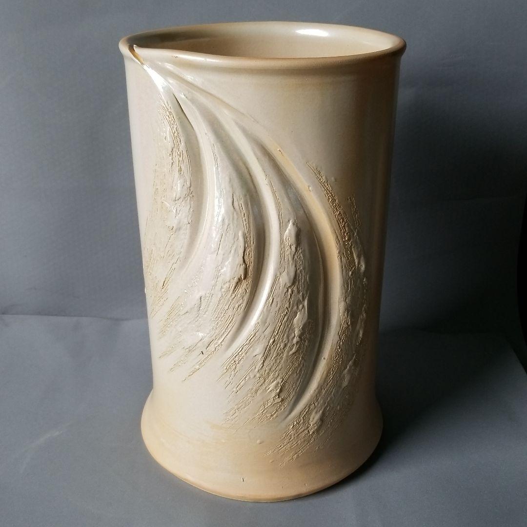 訳あり出品⤵⤵信楽焼　傘立て パール彫 高さ４７cm