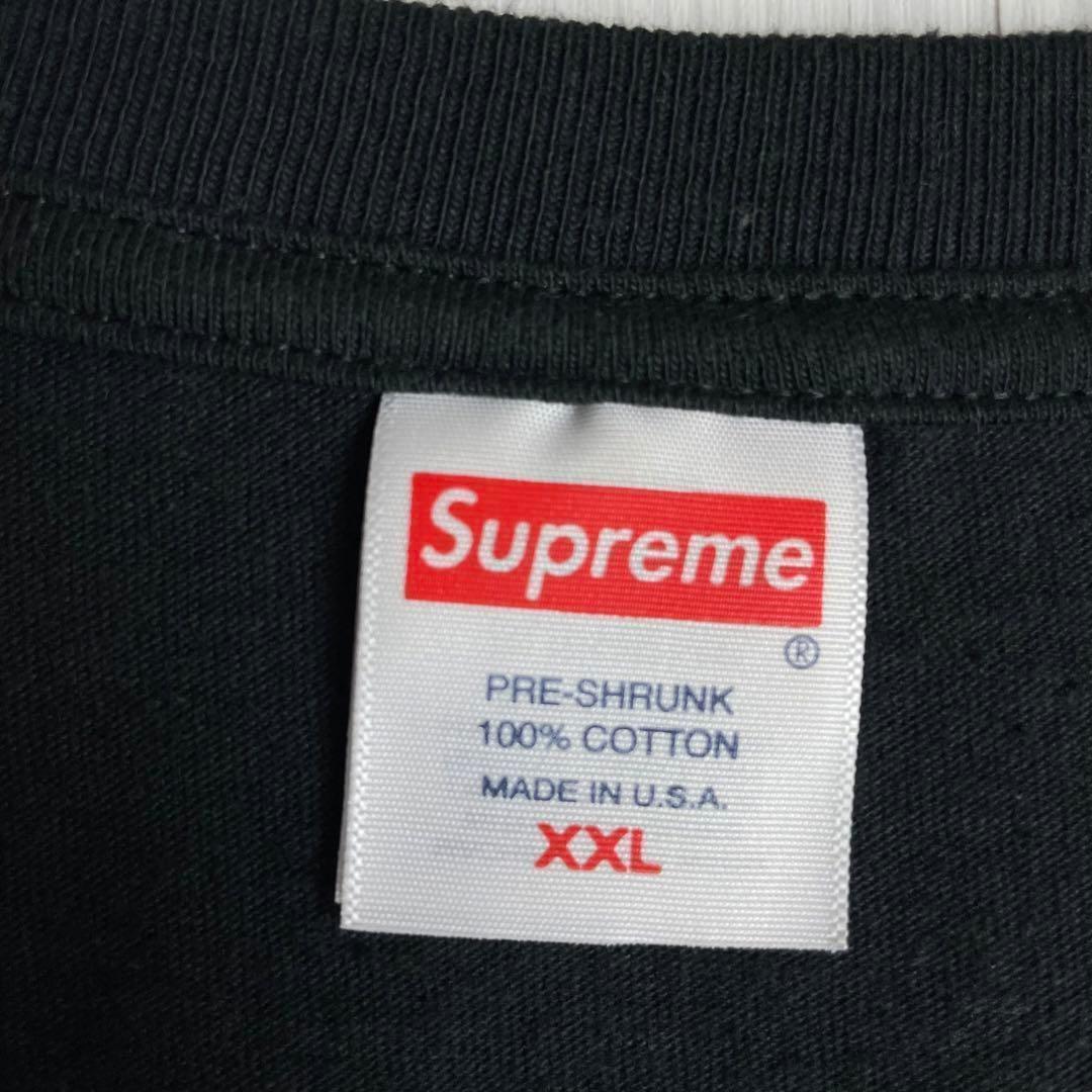 シュプリーム☆プリントロゴ tシャツ ブラック 2XL