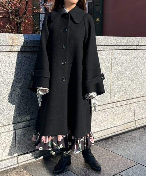 INGEBORG　インゲボルグ　ローズプリント使いロングコート