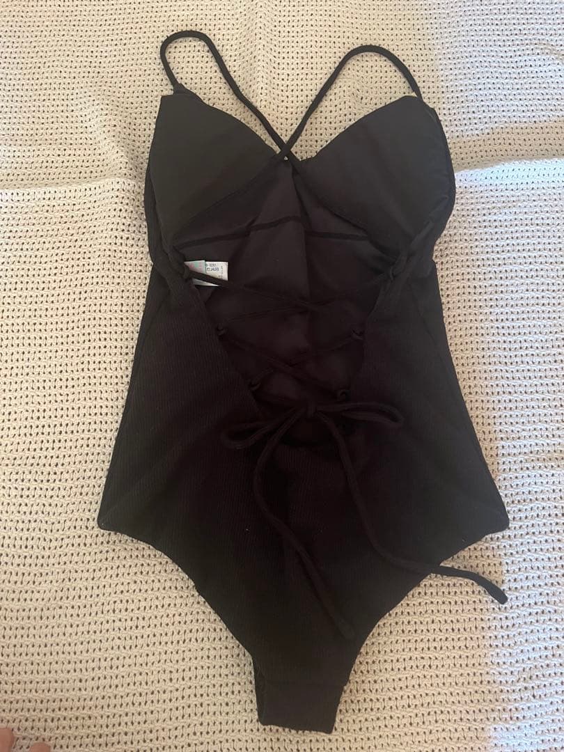 Lepidos リブバックレースアップワンピース　スイムウェア