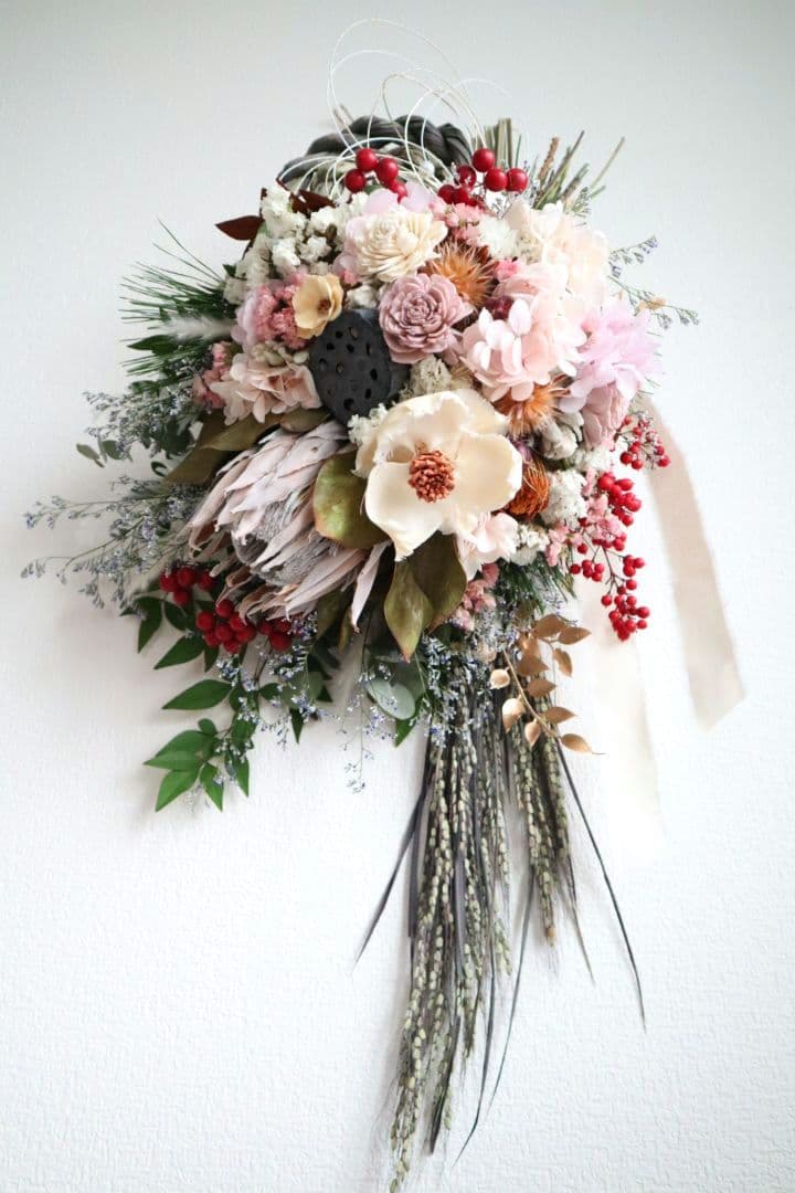 2026年ꕤ︎︎特大しめ縄飾りꕤ︎︎ドライフラワー スワッグ 2way