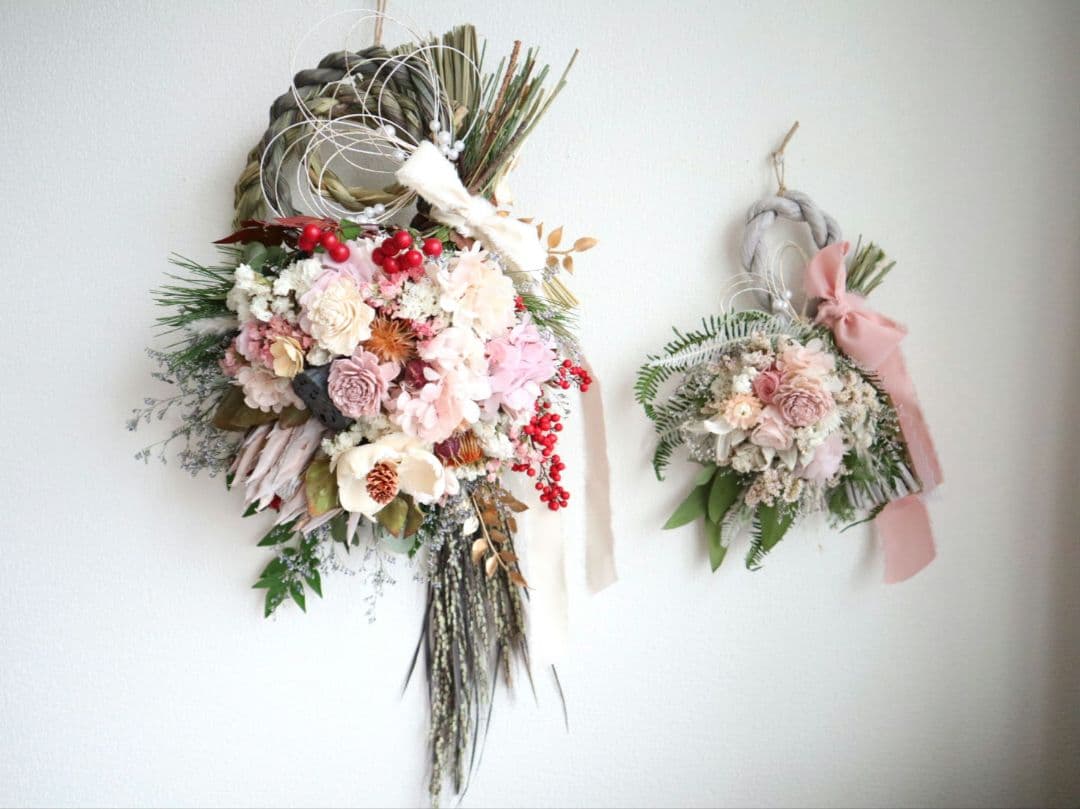 2026年ꕤ︎︎特大しめ縄飾りꕤ︎︎ドライフラワー スワッグ 2way