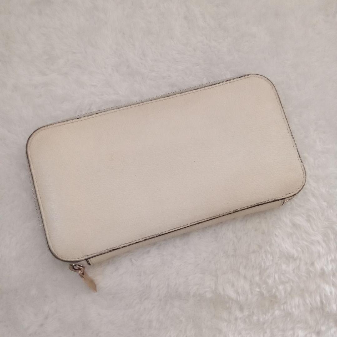 Valextra ヴァレクストラ ラウンドジップ 長財布アイボリー ベージュ 白