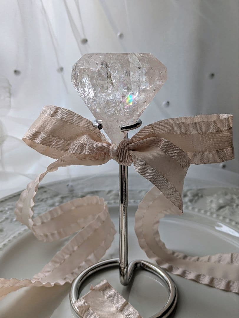 ♡ピンクアゼツライト（通称） ピンククリアクォーツ♡　 ダイヤカット　虹