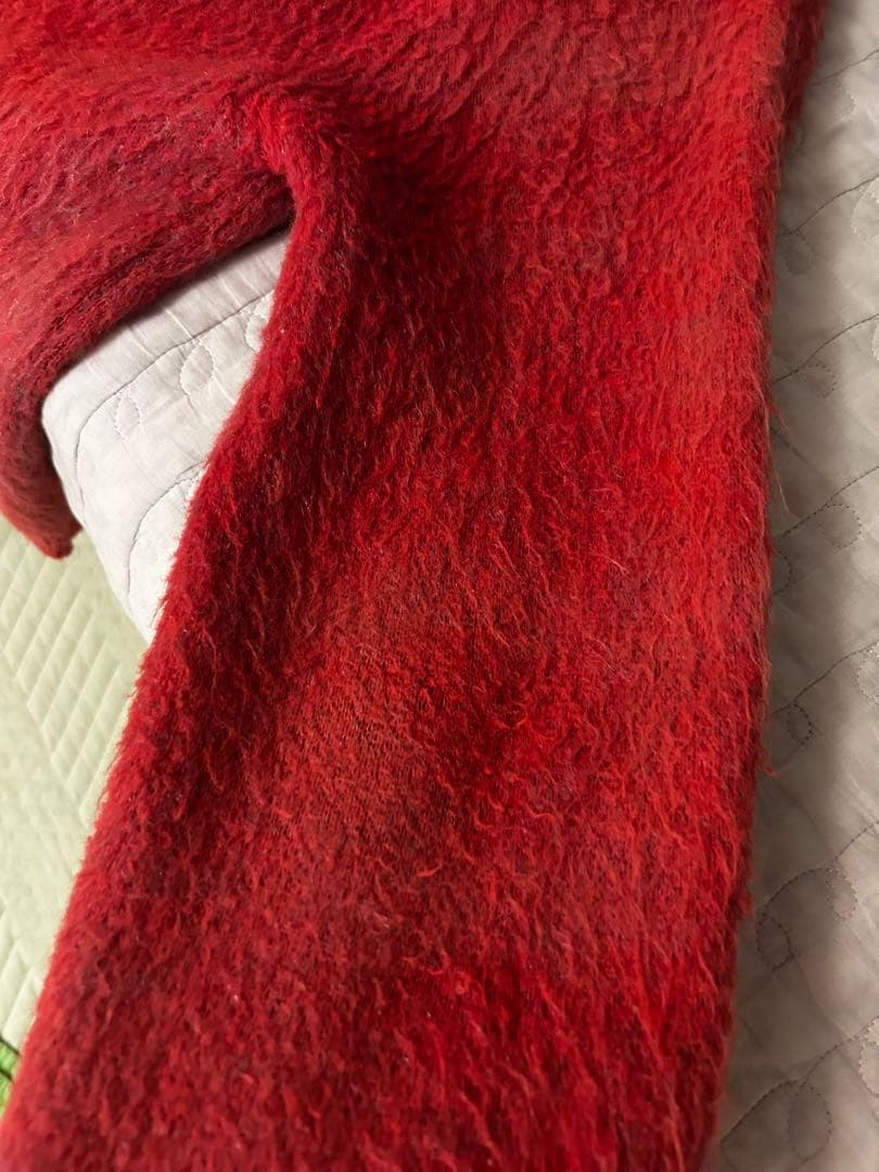 60s Sears モヘア混 カーディガン レッド L ビンテージ ORLON