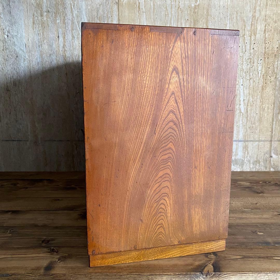 古家具 ヴィンテージ　ダイヤガラス　引戸棚　ミニキャビネット　無垢材　杉無垢