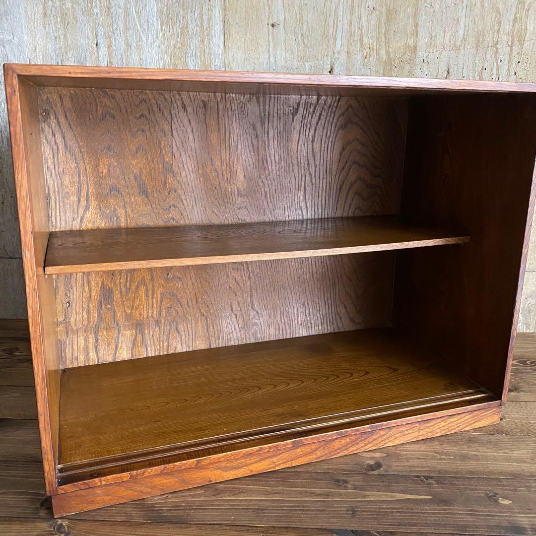 古家具 ヴィンテージ　ダイヤガラス　引戸棚　ミニキャビネット　無垢材　杉無垢