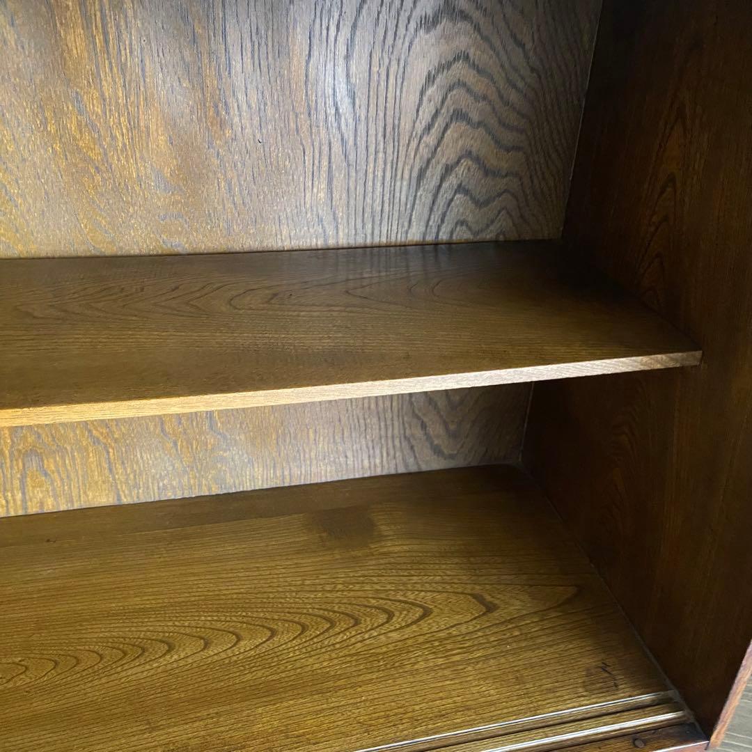 古家具 ヴィンテージ　ダイヤガラス　引戸棚　ミニキャビネット　無垢材　杉無垢