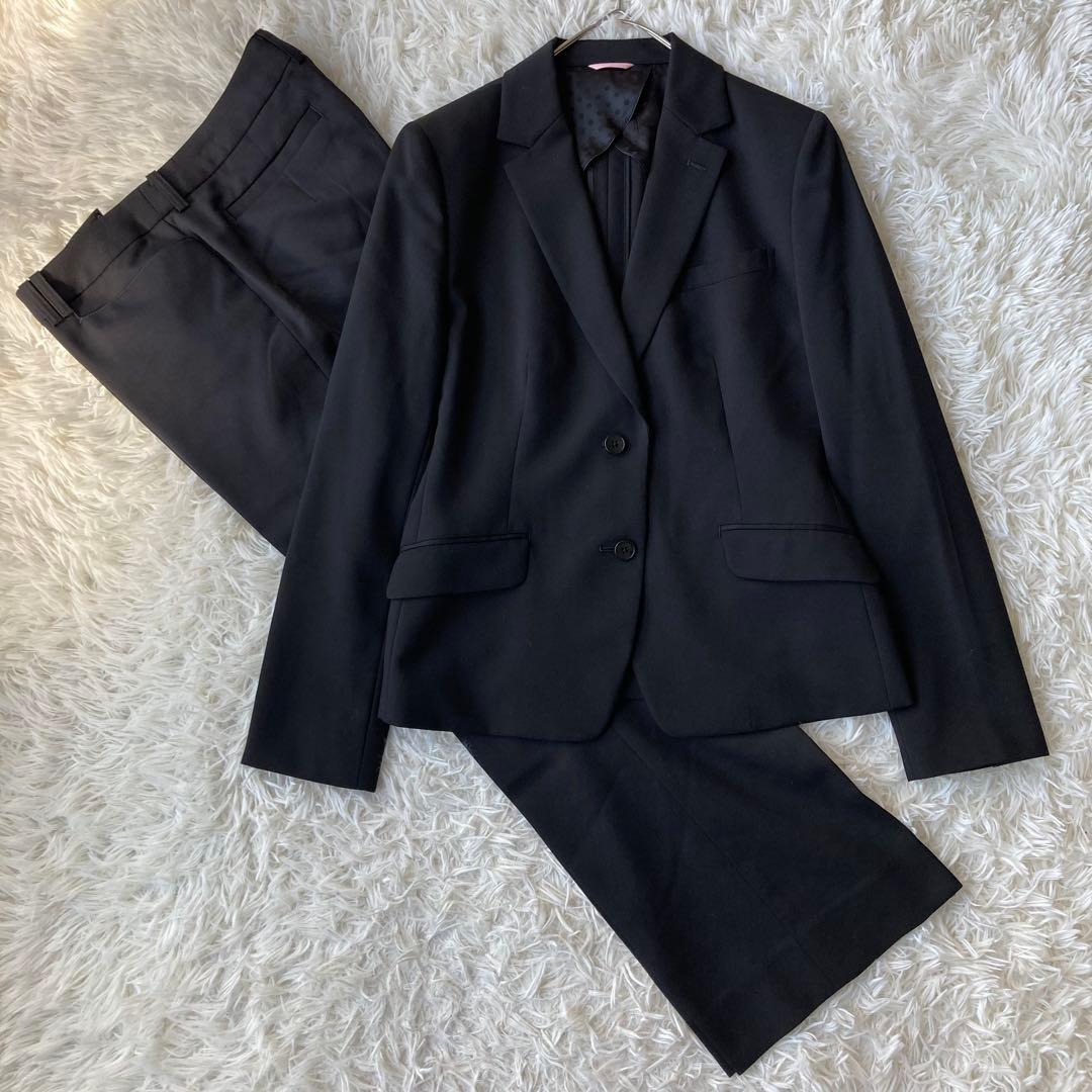 【特大・美品】 n line Precious フレアパンツスーツ 黒 19号