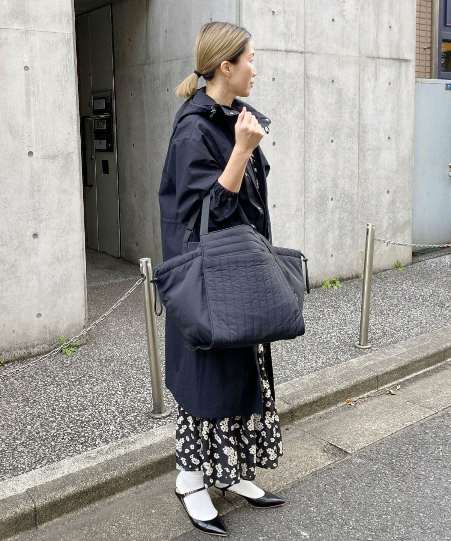 【SOLPRESA】黒/ソルプレーサ/洗えるキルティングトートマザーズバッグ