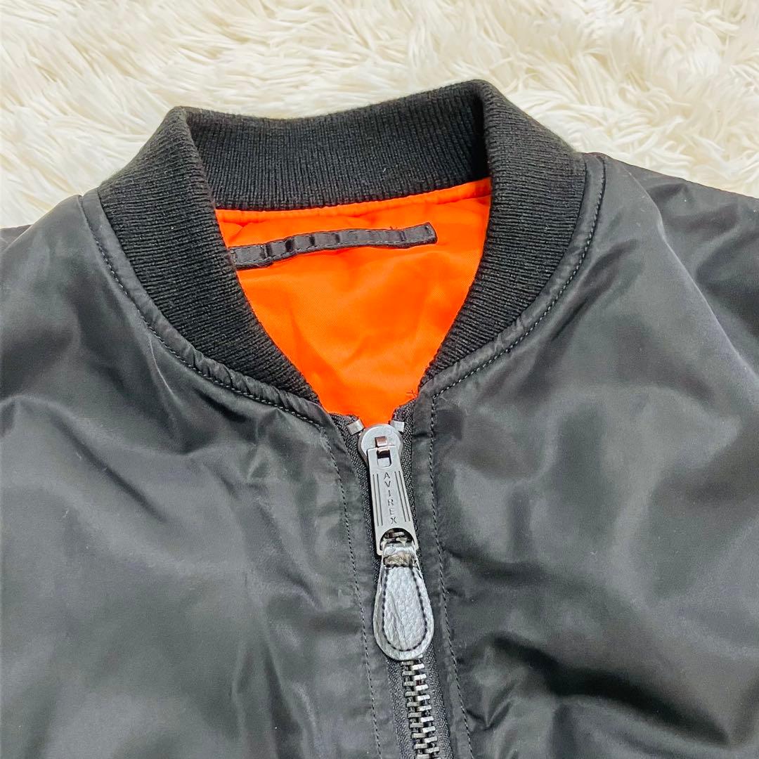 AVIREX フライトジャケット　黒　MA-1 リバーシブル　ブルゾン　短丈