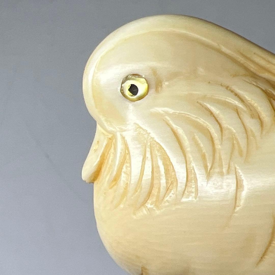 光正在銘 おしどり 根付 39g 東キ8-0204☆1F トヒト