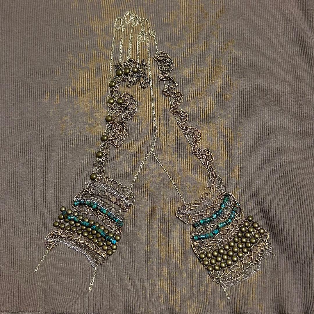 トップス 00s Share Spilit Hand Embroidery Top