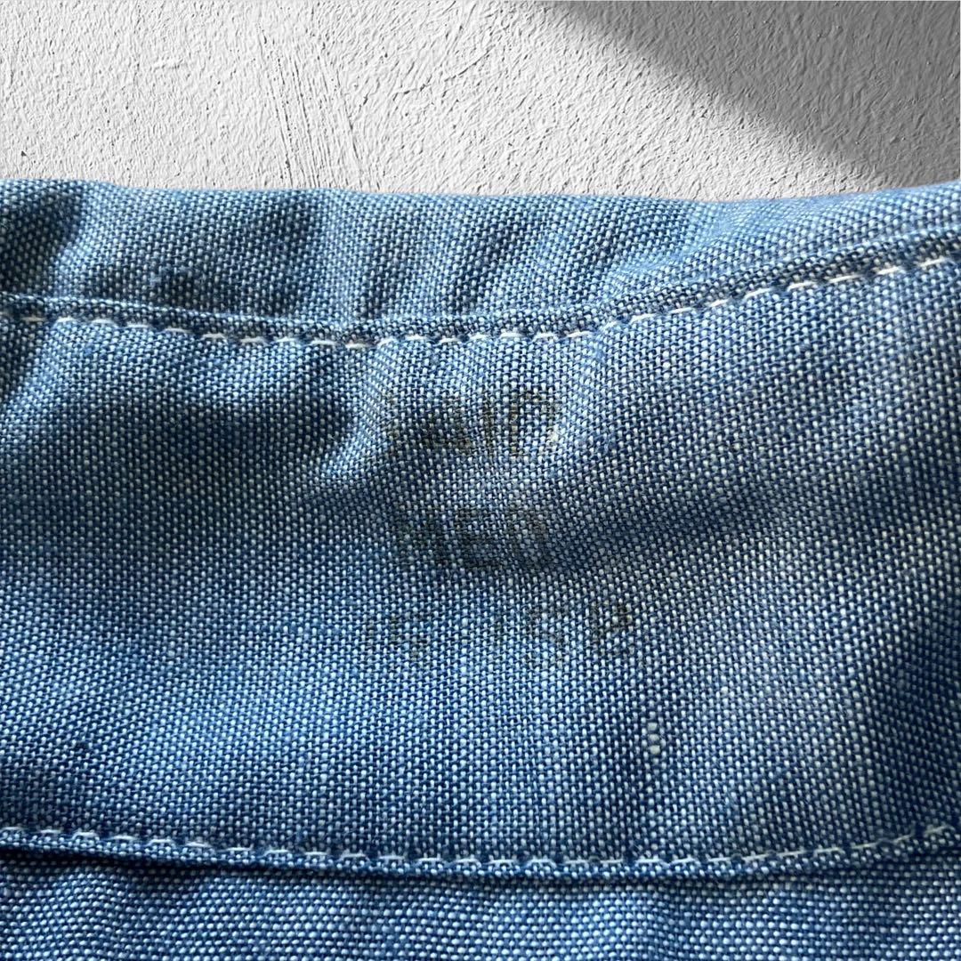 【極美品】70s BIG MAC 刺繍 シャンブレーシャツ バック刺繍 L相当