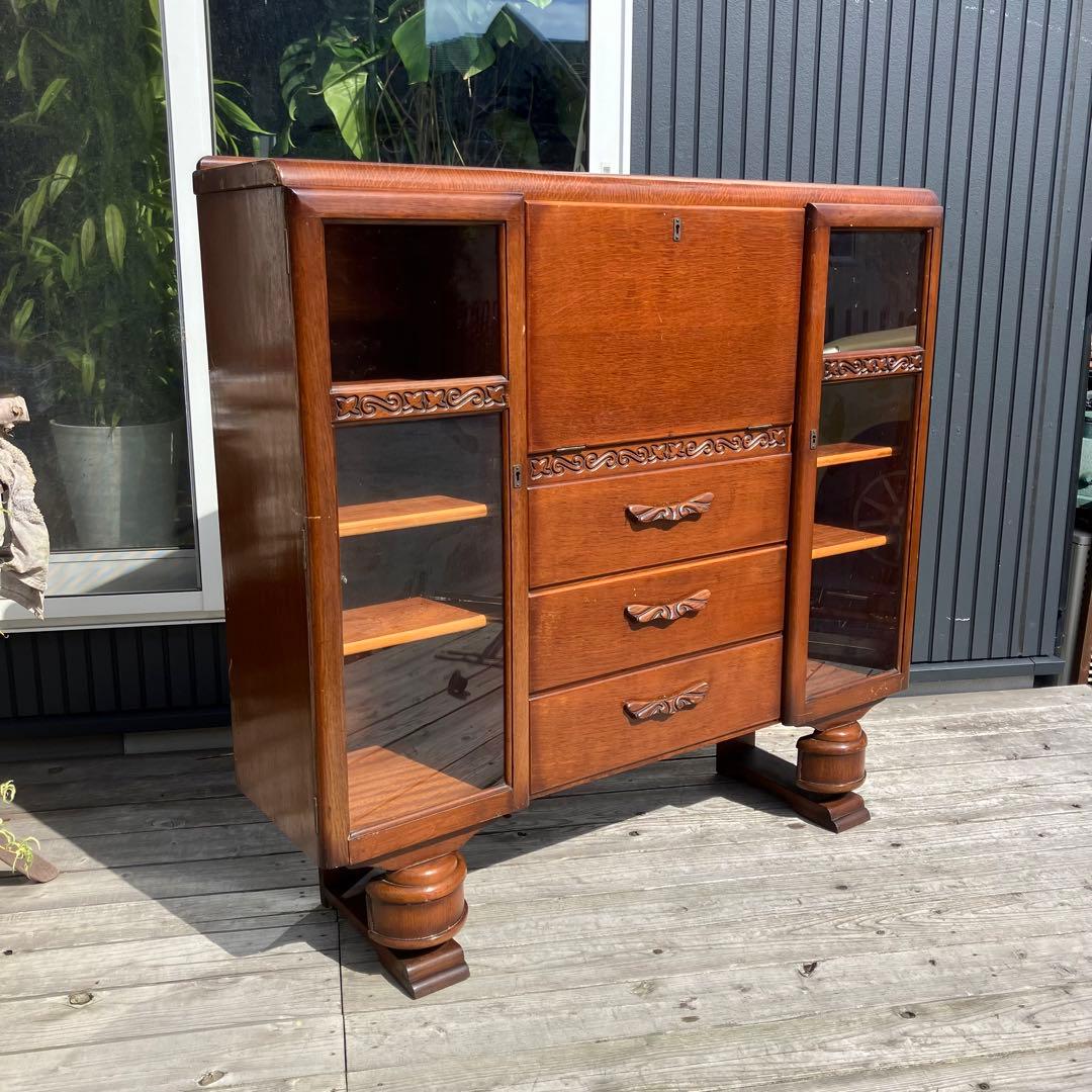 英国アンティーク MILWOOD 木製 ライティングビューロ サイドボード