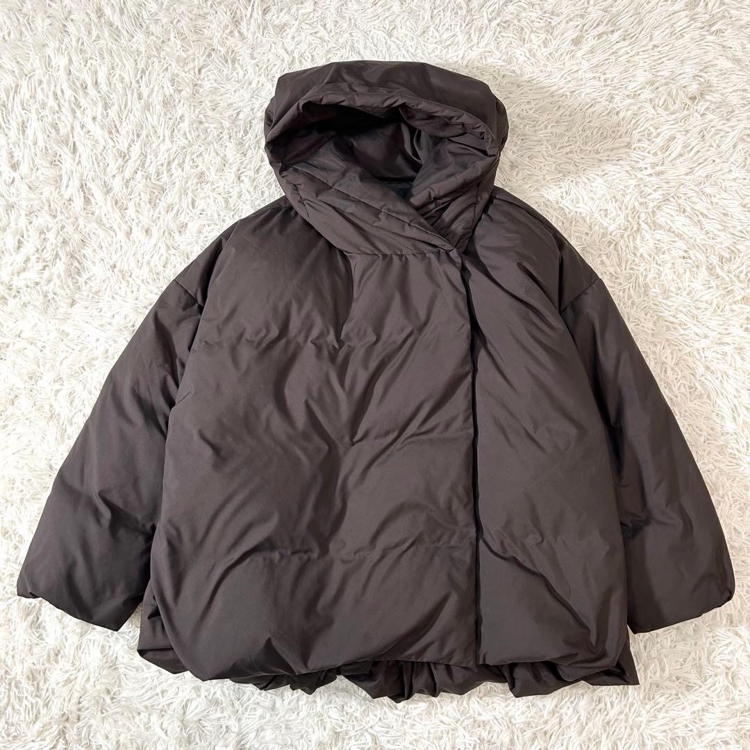 近代モデル mizuiro ind フード付き ショート丈ダウン ブラウン