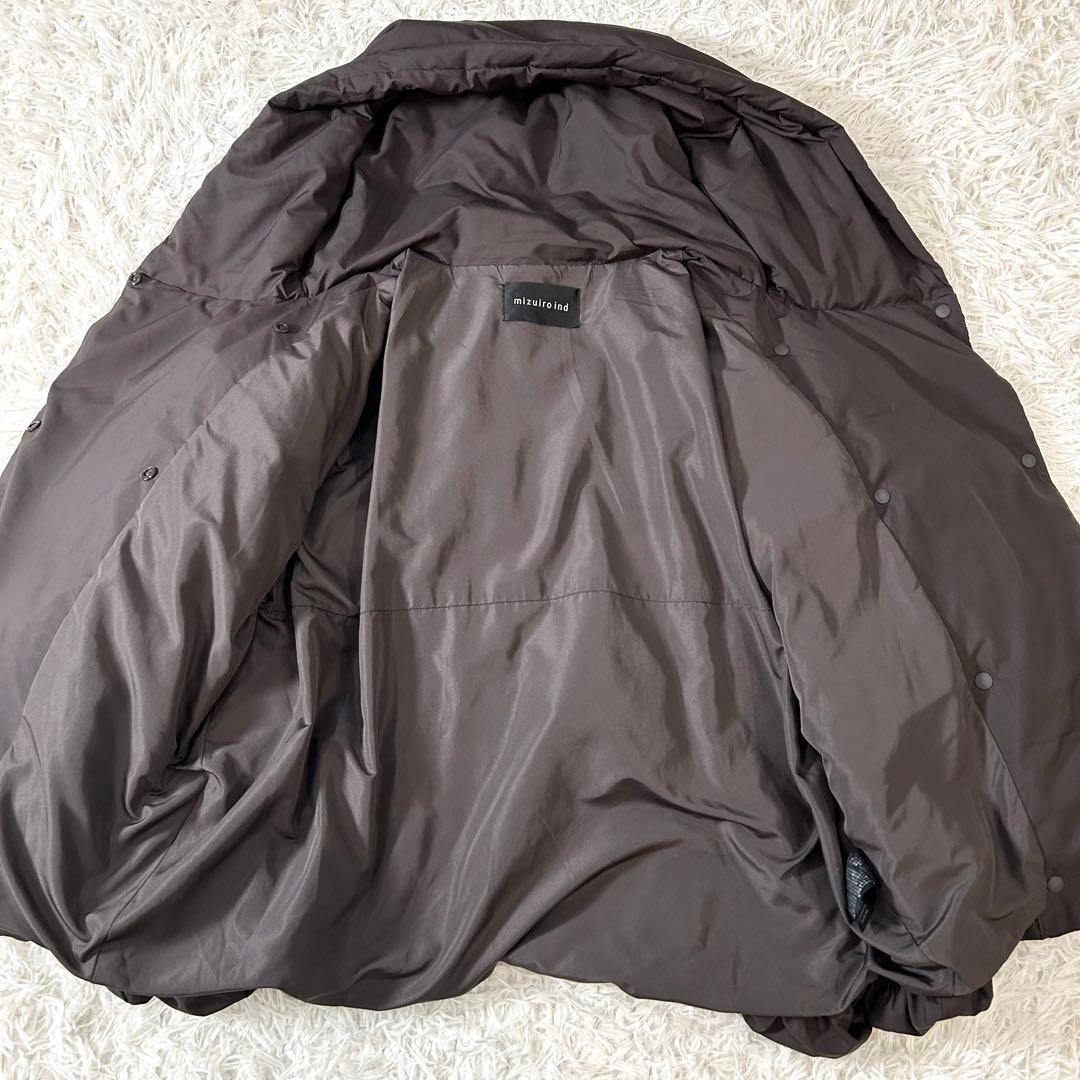 近代モデル mizuiro ind フード付き ショート丈ダウン ブラウン