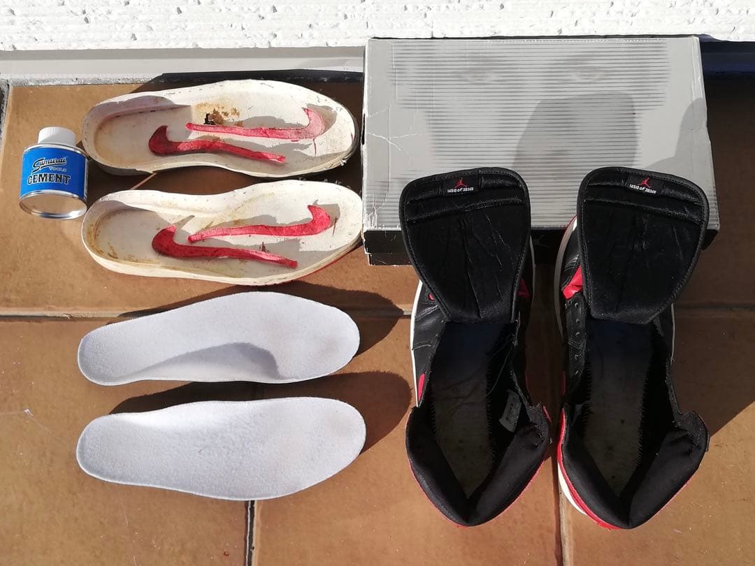 リペア洗浄済！ナイキ エアジョーダン1ブレッド2001ソール交換済28㎝