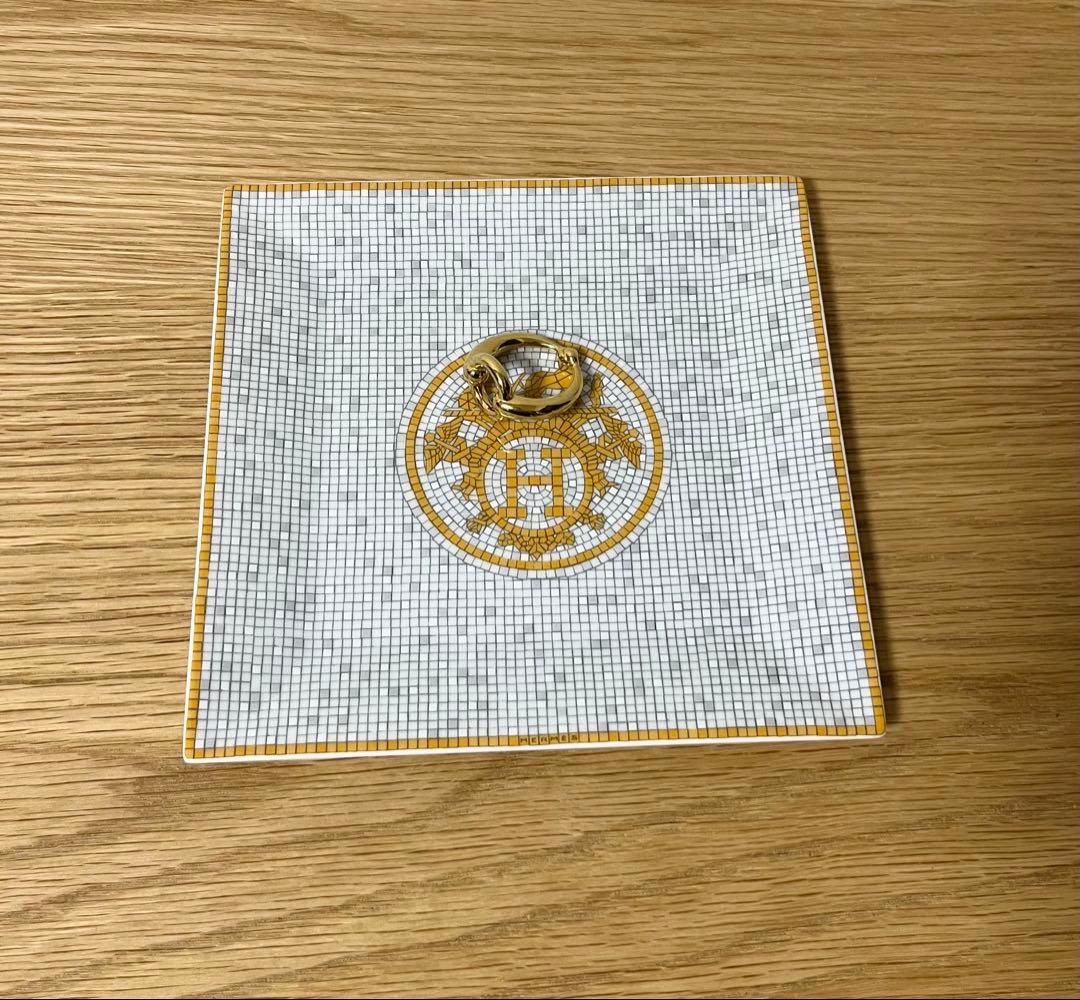 カレ No3 トレー HERMES エルメス プレート 皿 モザイク ゴールド