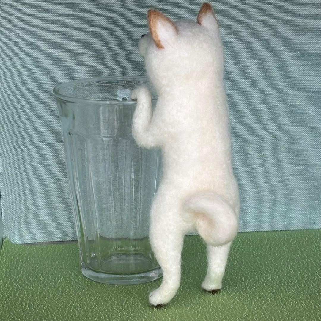 柴犬　白柴　羊毛フェルト　ハンドメイド　No.94