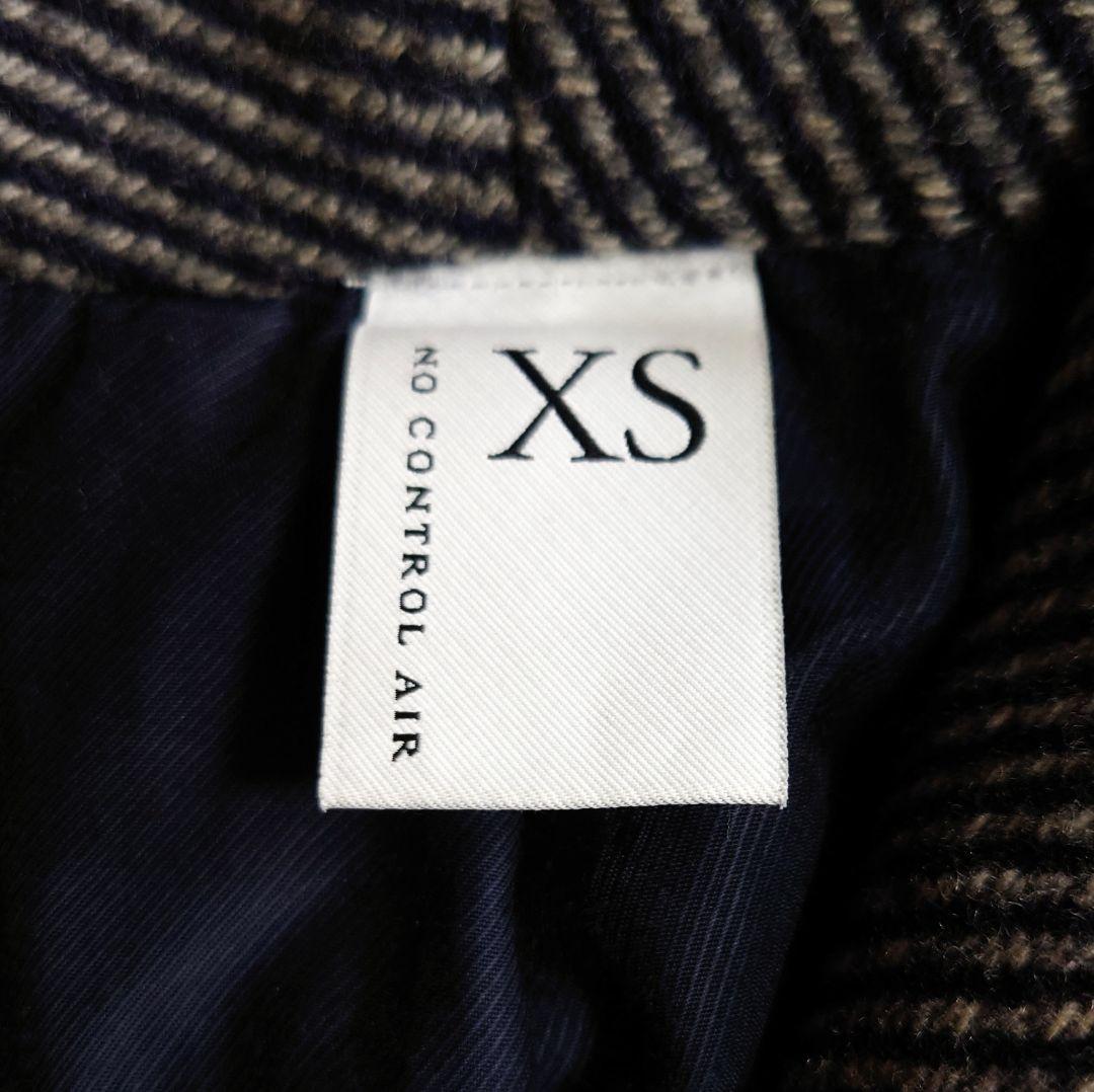 美品♪定価5.9万ノーコントロールエアー ラムウール100 杢ツイルロングコート