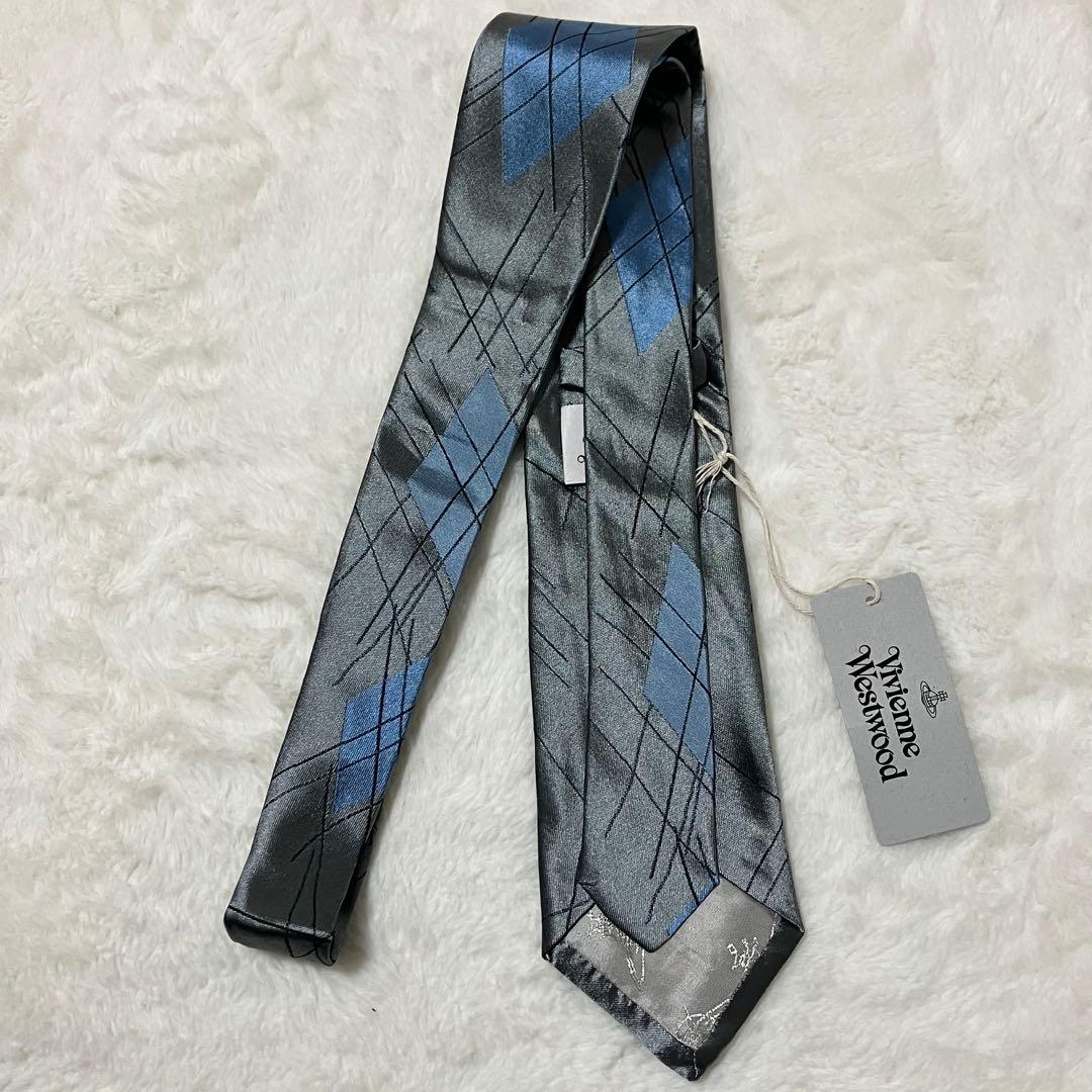 新品同様 タグ付 ヴィヴィアンウエストウッド ネクタイ 絹 シルク オーブ 総柄