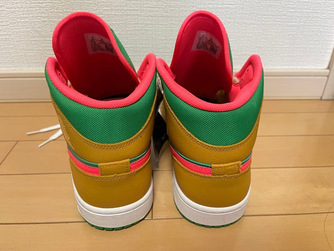 シューズ(男性用) NikeAirJordan1Mid Wheat&Water Melon 28cm