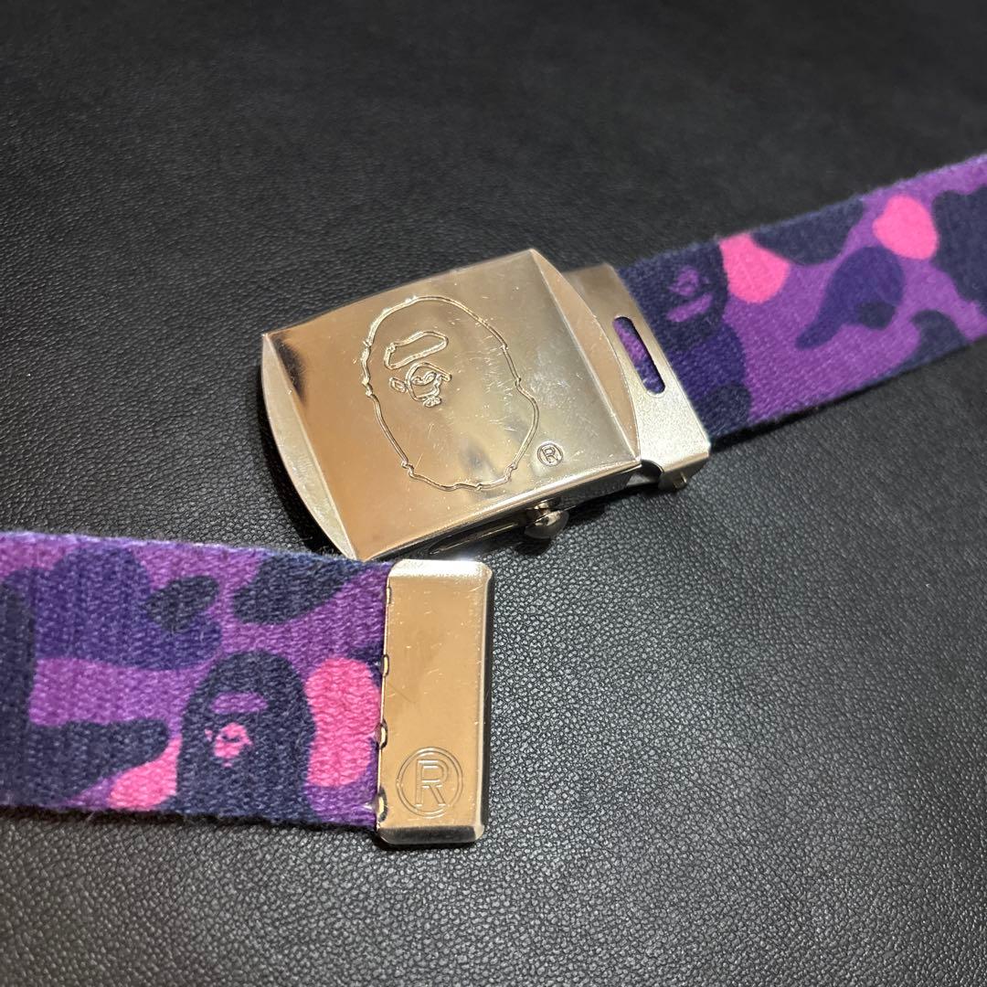 A BATHING APE ガチャベルト パープル シルバーバックル