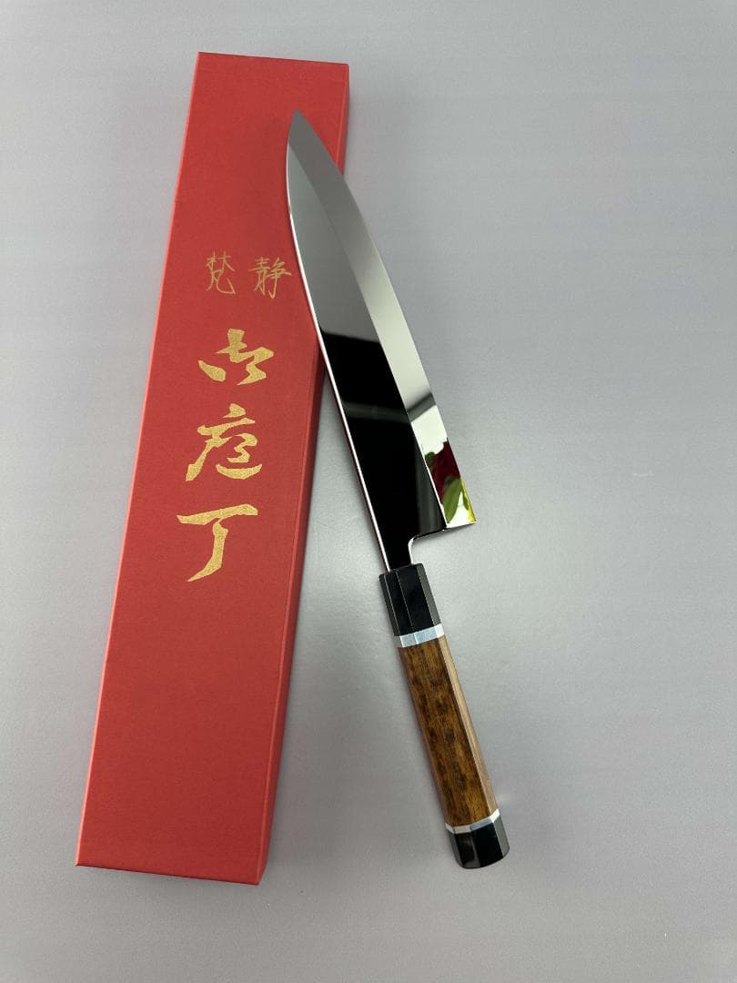 5675 大出刃包丁 9寸 ウルトラ鏡面仕上げ 刺身包丁 スネークウッド八角柄