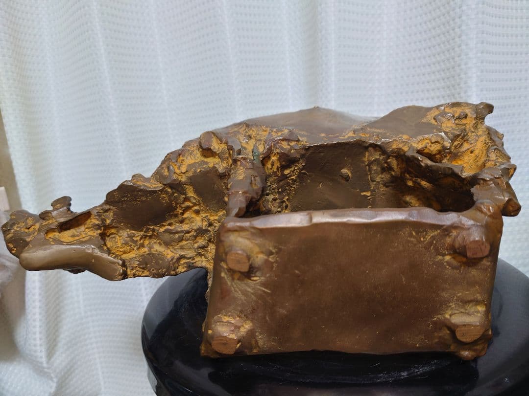 【貴重レア品】三橋國民　猪　ブロンズ像　1983年　置物アンティーク　オブジェ